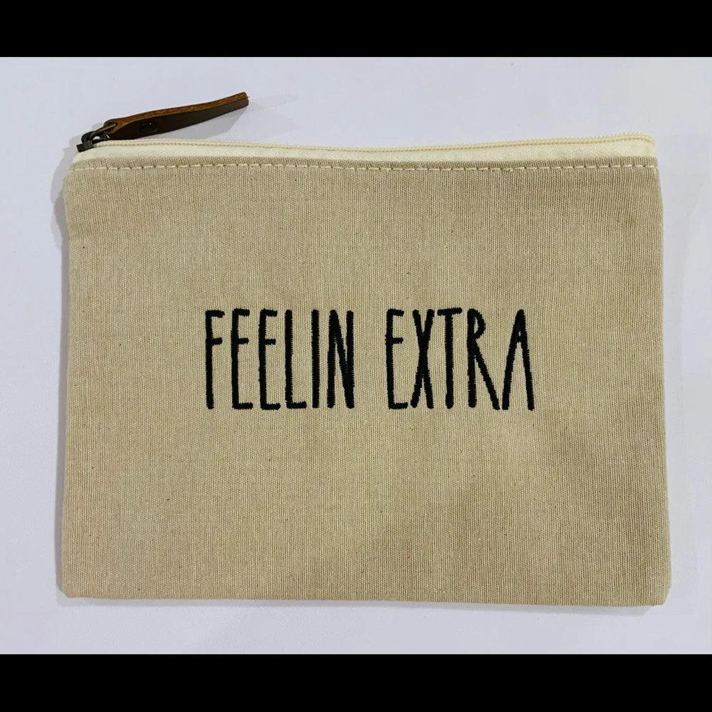Personalized Jute Makeup Cosmetic Storage Bag Custom Embroidery - Picture 3 of 9